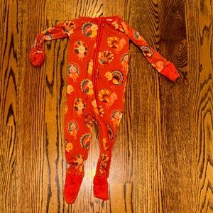 Little sleepies thanksgiving turkey Colorful Kids One Piece zipper Pajamas